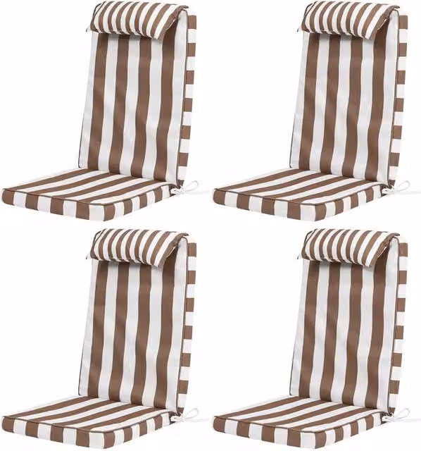 icon 4 Pack High Back Seat Pad Deck Stripe Cushion in Brown
