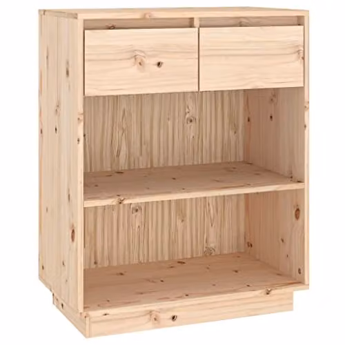 vidaXL Solid Wood Pine Console Cabinet in Natural Brown, W/D/H: 60 x 34 x 75 cm