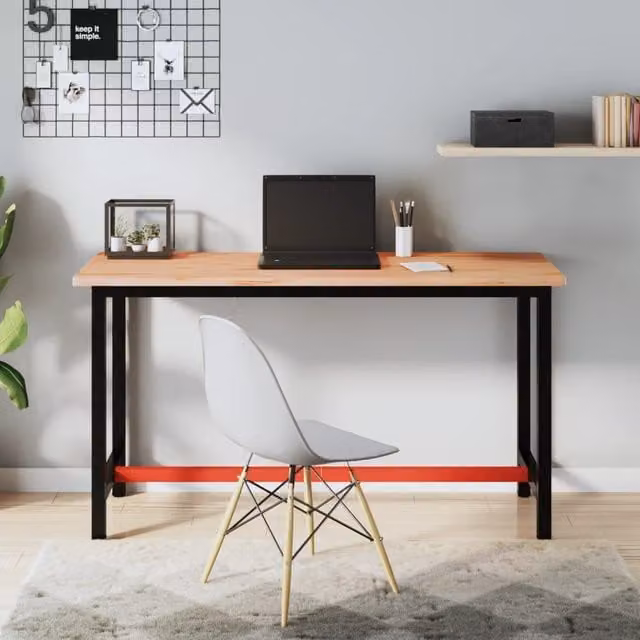 Berkfield Home Solid Wood Beech Workbench Top, Brown, W: 150 cm, D: 55 cm, H: 2.5 cm