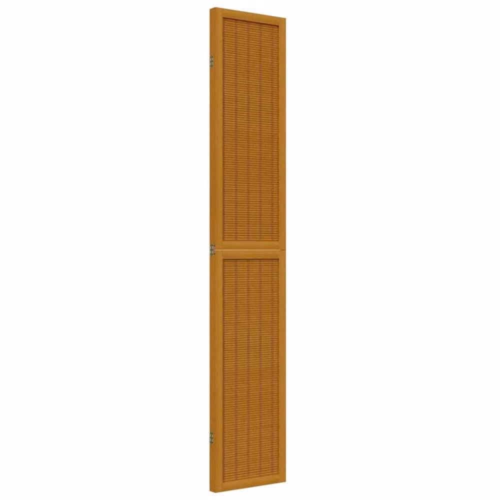 Berkfield Home 3-Panel Room Divider in Brown Solid Paulownia Wood – 3