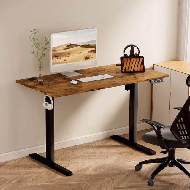Levede Electric Height Adjustable Standing Desk in Brown