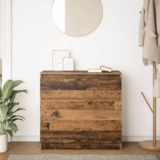 Berkfield Home Old Wood Sideboard in Brown, W/D/H: 80 x 35 x 76 cm – 1