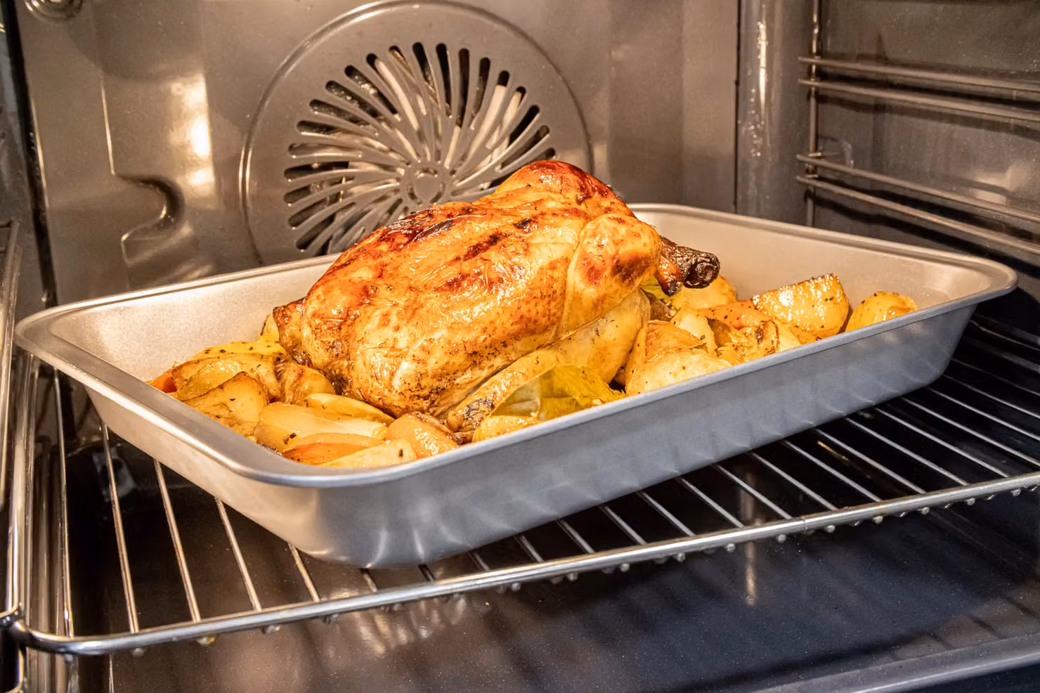 KitchenCraft Non-Stick Rectangular Roasting Pan in Silver and Grey, W: 41 cm, D: 28.5 cm – 3
