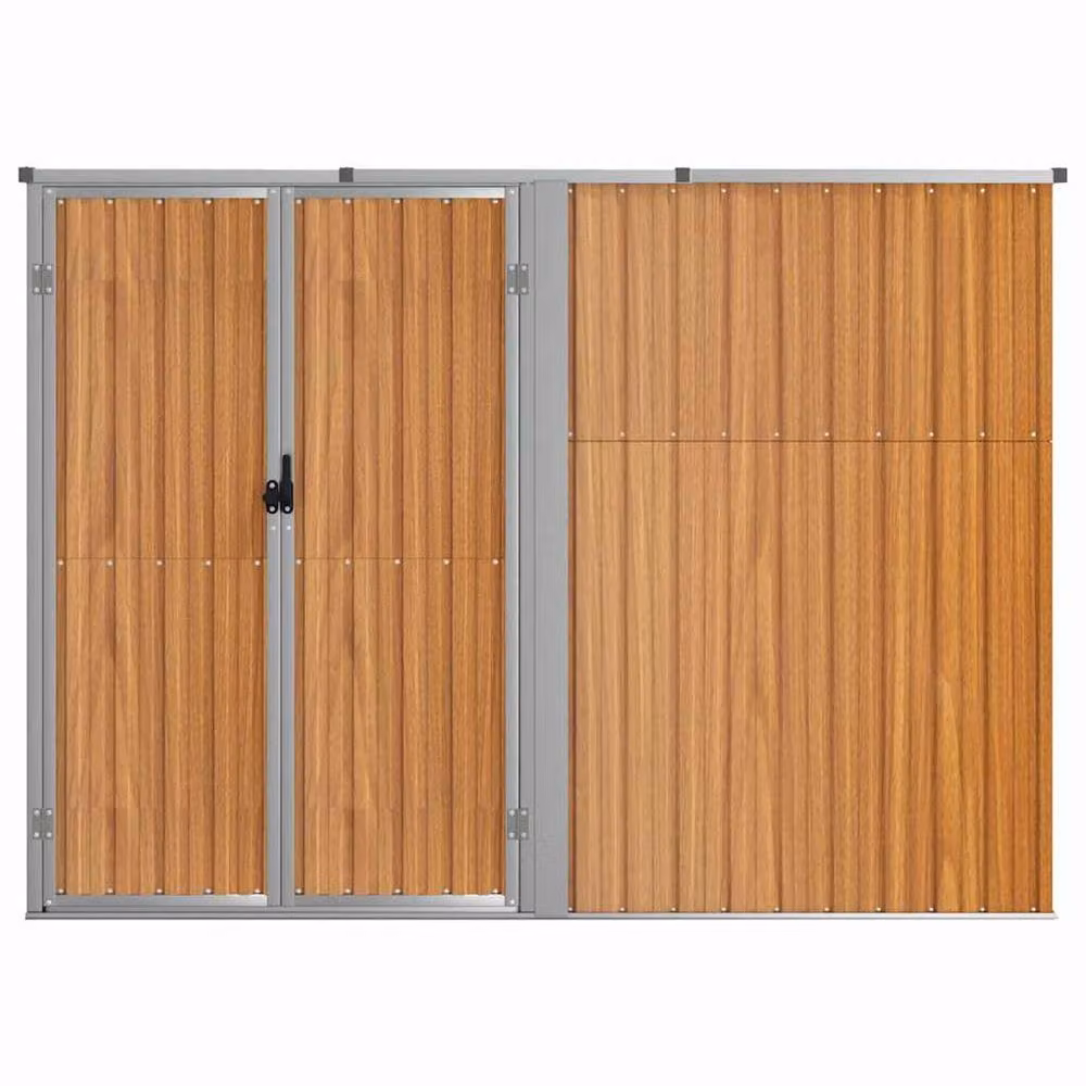 Berkfield Home Garden Tool Shed in Brown Galvanised Steel, H x W x D: 161 x 225 x 89 cm – 2