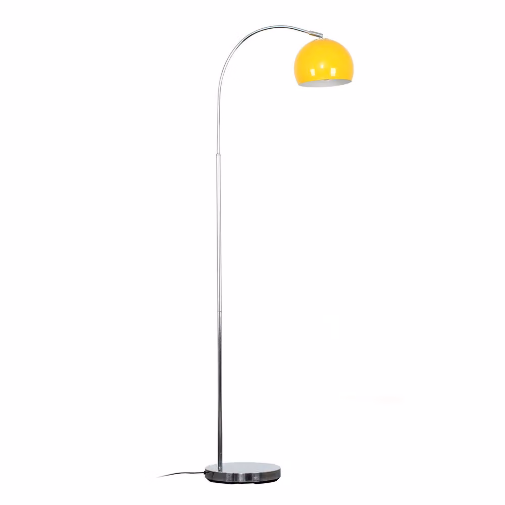 ValueLights Curva Modern Chrome Silver Metal Floor Lamp with Dome Shade – 2