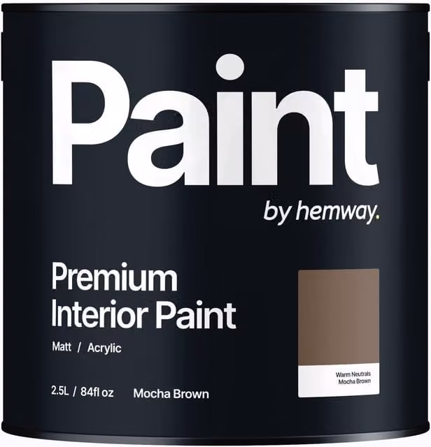 Hemway Matt Acrylic Interior Dispersion Paint in Brown, 2.5L