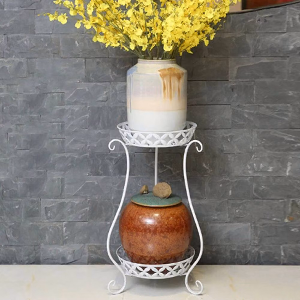 EONLION 2 Tier Metal Plant Stand and Flower Pot Holder in White – 3