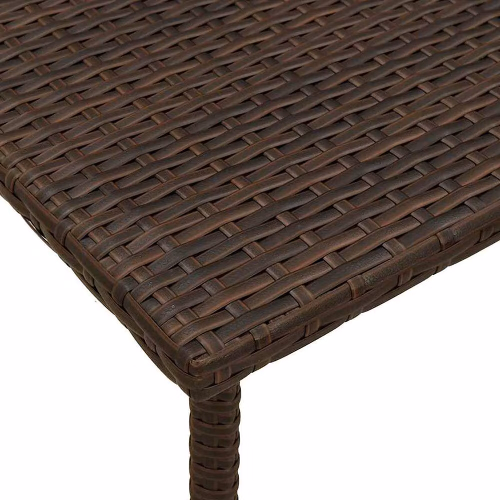 Berkfield Home Garden Rectangular Brown Poly Rattan Coffee Table W: 60 cm, D: 40 cm, H: 37 cm – 5