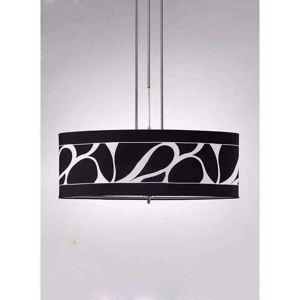Netlighting Manhattan Linear Pendant Light in Chrome and Black with Frosted Glass and 2 GU10 Bulbs – 2