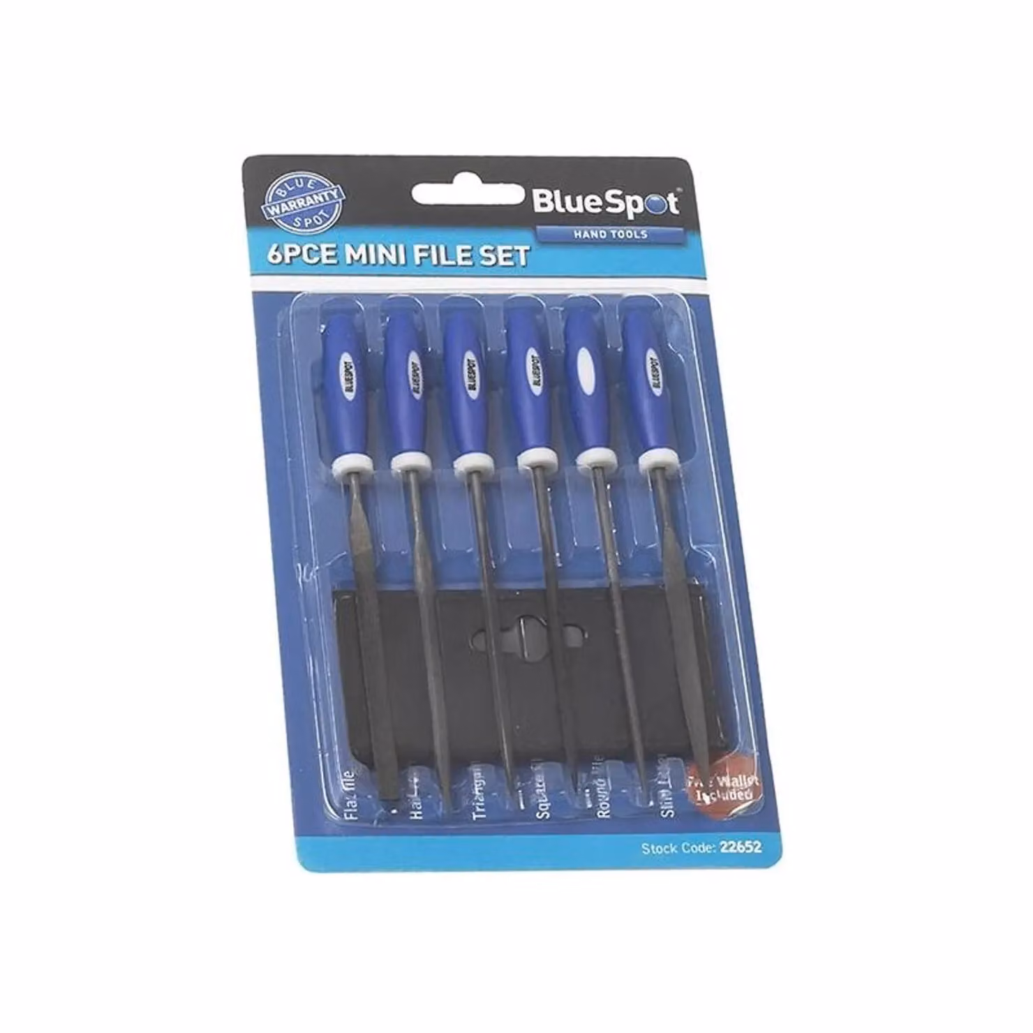 Bluespot Tools 6 Piece Mini File Set with Multicolour Plastic Pouch – 2