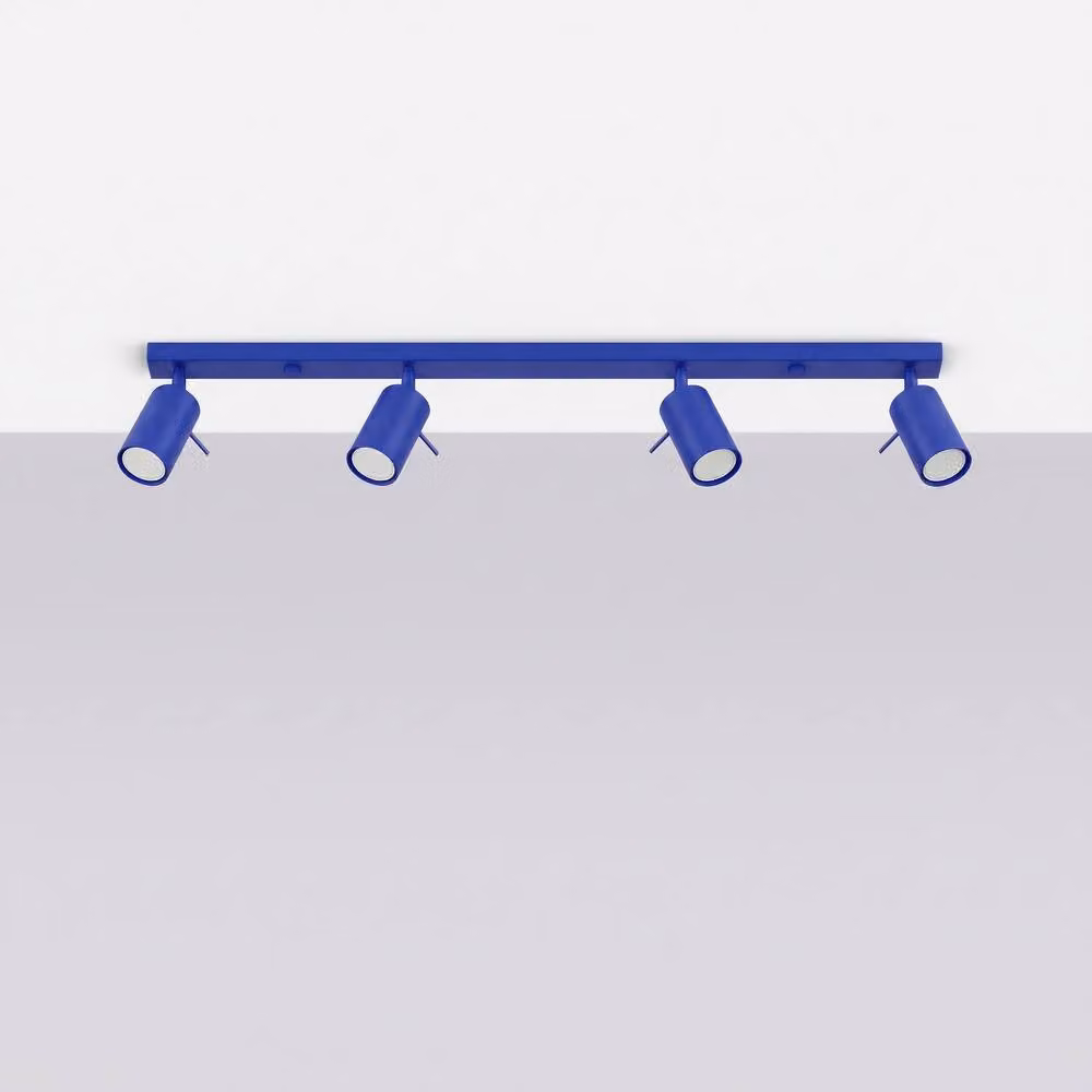 Sollux Lighting Modern Cobalt Blue Metal Ceiling Lamp with 4 Lights, W/D/H: 80 x 16 x 6 cm – 2