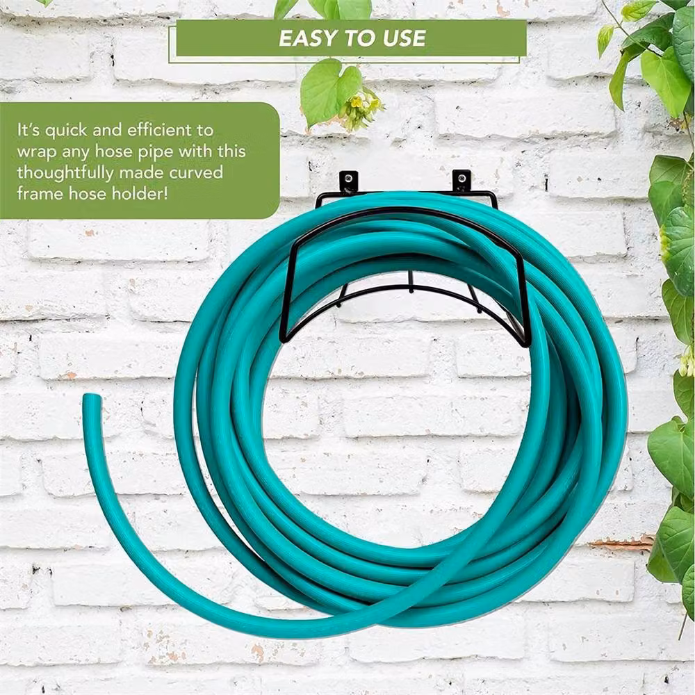 Nordara Wall Mounted Metal Garden Hose Hanger Storage Holder in Black – 3