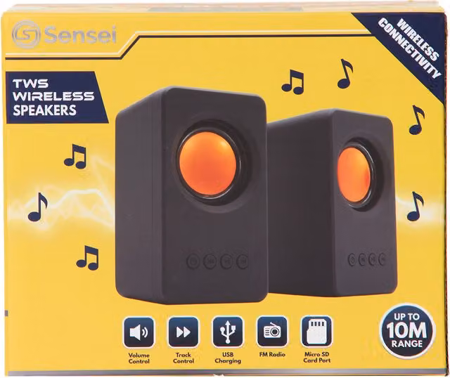 Sensei TWS Wireless Speakers in Black