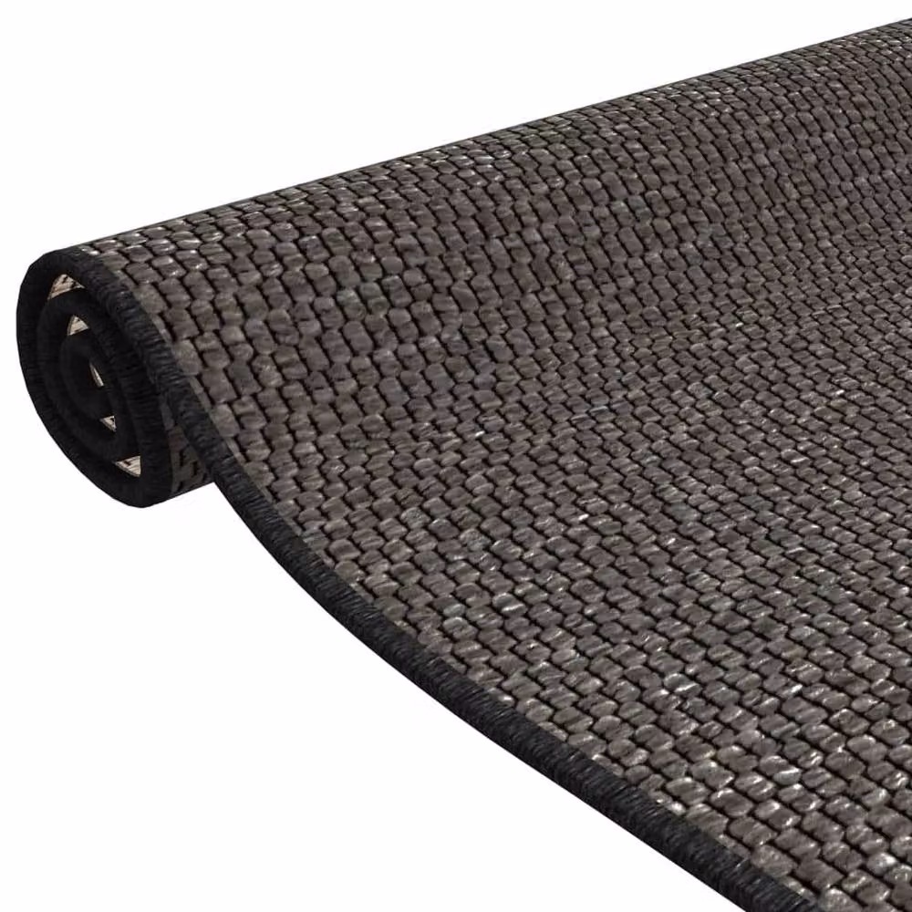 Berkfield Home Anthracite Sisal Look Round Carpet, Diameter: 100 cm – 3