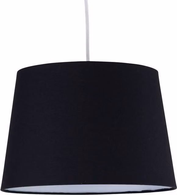 First Choice Lighting Black Cotton Tapered Cylinder Pendant Lamp Shade, Diameter: 28 cm