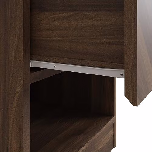 GFW Catania Lamp Table in Walnut with Drawer and Open Shelf – 3