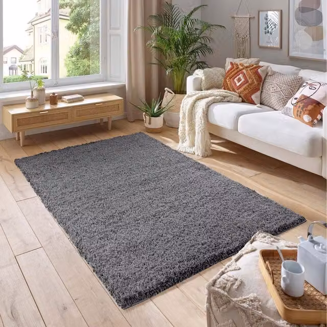 Smart Living Wholesale Ltd. Grey Shaggy Area Rug, Rectangular, 290 cm
