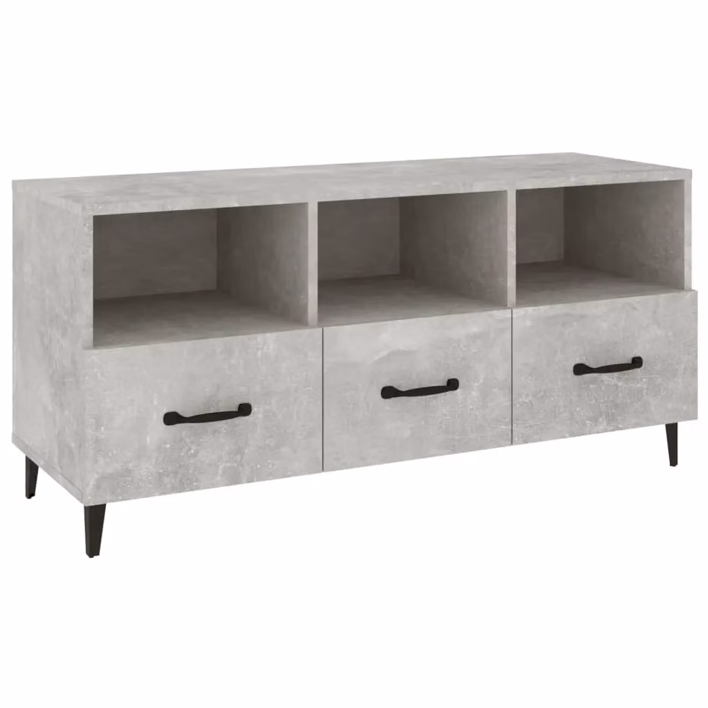 Berkfield Home Modern TV Cabinet in Concrete Grey, W/D/H: 102 x 35 x 50 cm – 2