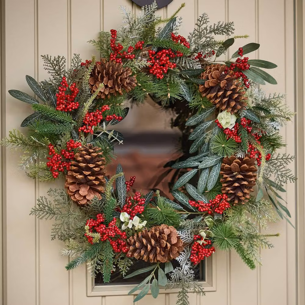 Dibor Multicolour Giant Berry Bushel Christmas Wreath, Diameter: 50 cm – 2
