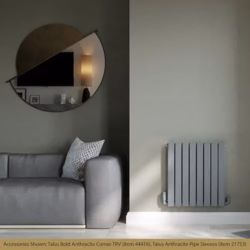 Typhoon Anthracite Flat Tube Horizontal Designer Radiator, W: 544 mm, H: 600 mm – 3