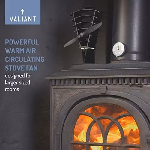 Valiant Vanquish 250 Heat Powered Stove Fan for Log Burners and Multifuel Stoves, Black, H 25.0 cm x W 23.0 cm x D 7.6 cm – 4