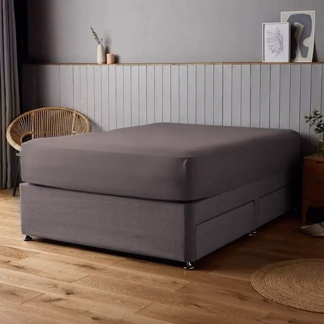 Silentnight Supersoft Fitted Sheet Double, White or Grey, W: 140 cm, D: 200 cm – 1