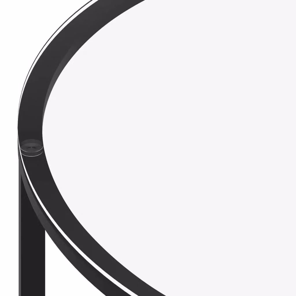Berkfield Home Modern Round Tea Table with Black and Transparent Tempered Glass Top, Diameter: 70 cm – 3