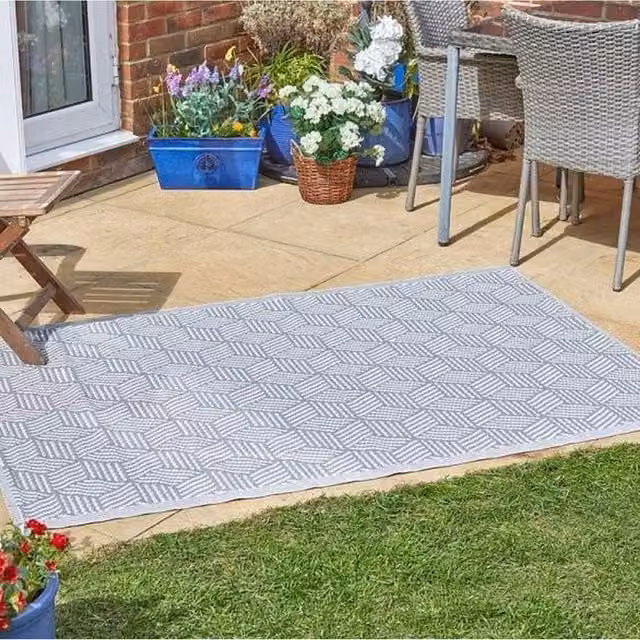 Smart Garden Alfresco Geometric Mats in Light Grey, W/D: 120 x 180 cm