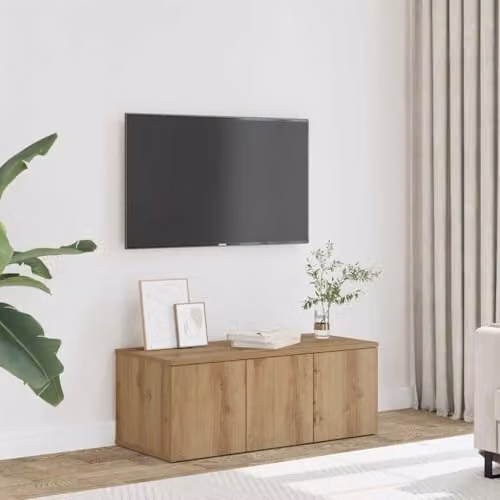 vidaXL Modern TV Cabinet in Artisan Oak Brown, W/D/H: 80 x 34 x 30 cm – 2