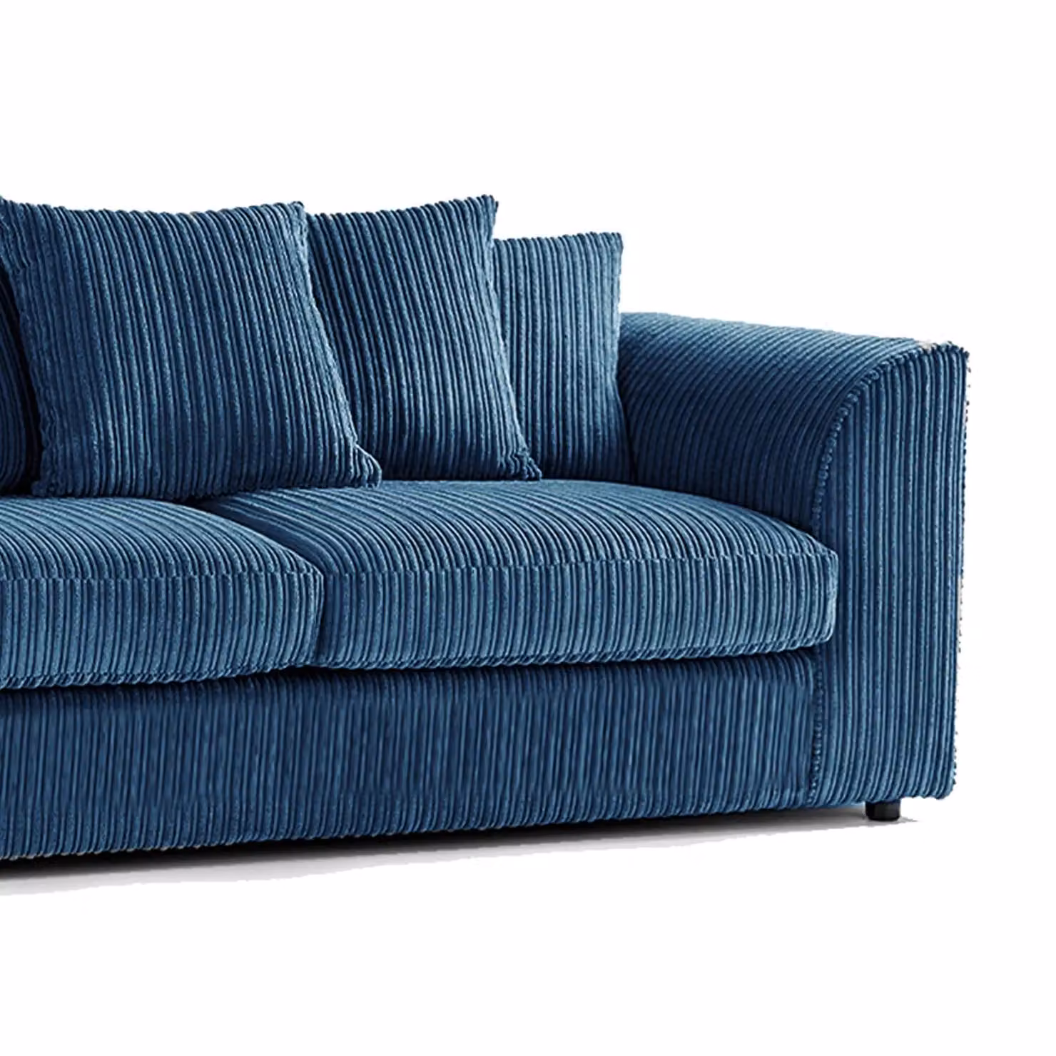 Luxor Living Blue Jumbo Cord Fabric 3 Seater Sofa with Scatter Cushions – 3