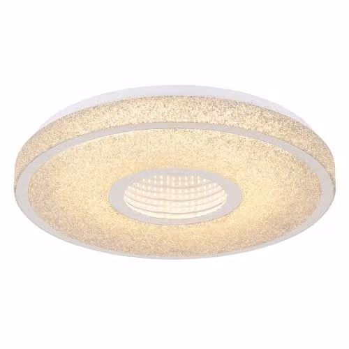 Globo Lighting Astania LED Ceiling Light with 3D Crystal Effect, White and Chrome, Diameter: 38 cm