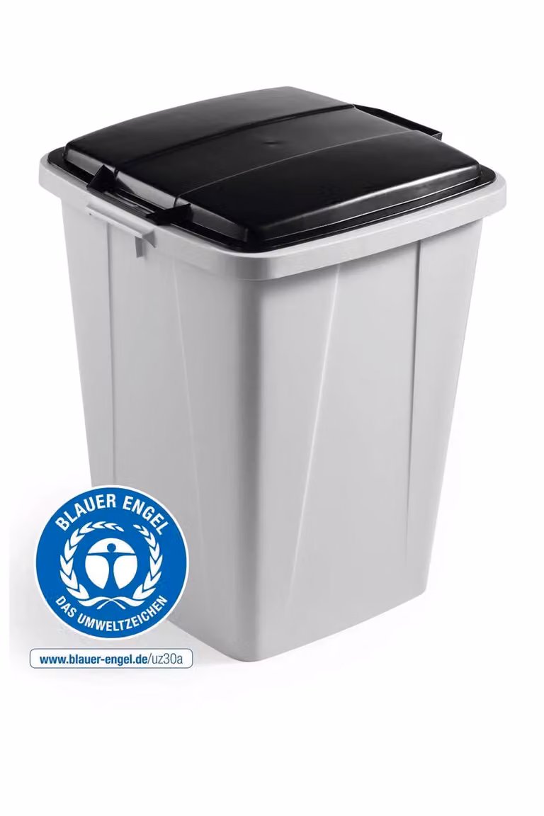 Durabin 90L Grey Square Plastic Recycling Bin with Flip Lid