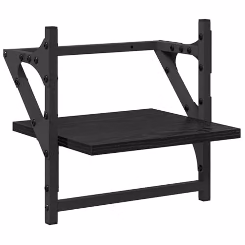 vidaXL Set of 6 Wall-Mounted Modern Shelves in Black, W: 100 cm, D: 25 cm, H: 30 cm – 4
