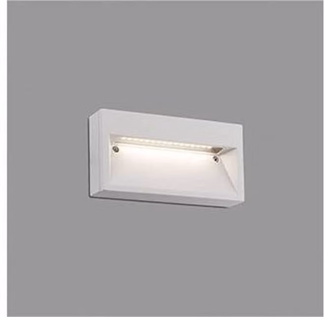Faro Modern Rectangular Surface Mounted LED Path and Step Wall Lamp in White