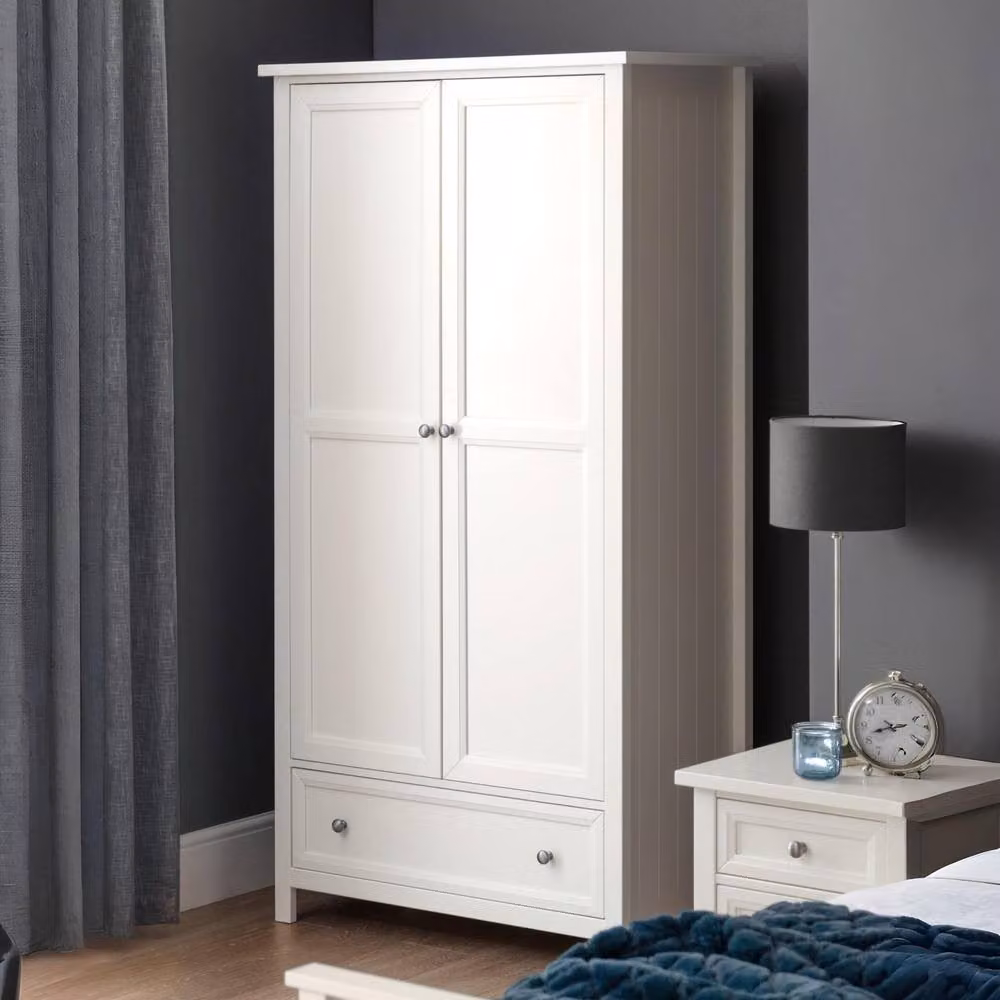 Cheshire Premium Solace 2 Door Combination Wardrobe with Integrated Drawers in White – 2