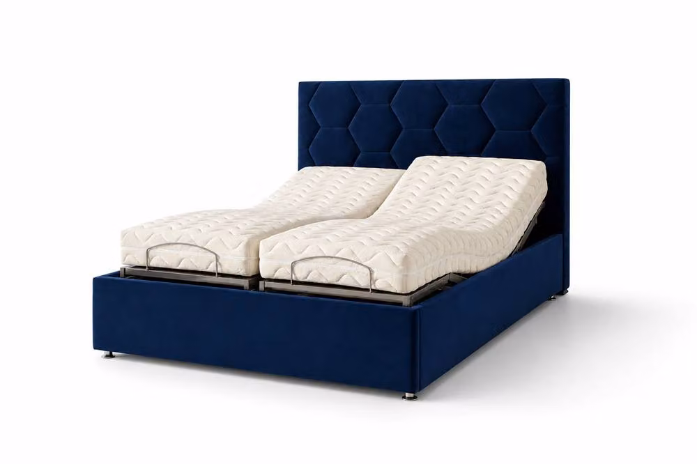 Paradise Beds Ltd Luxury Madrid Mobility Bed with Mattress and Headboard in Silver Velvet, W/D/H: 180 x 200 cm – 4
