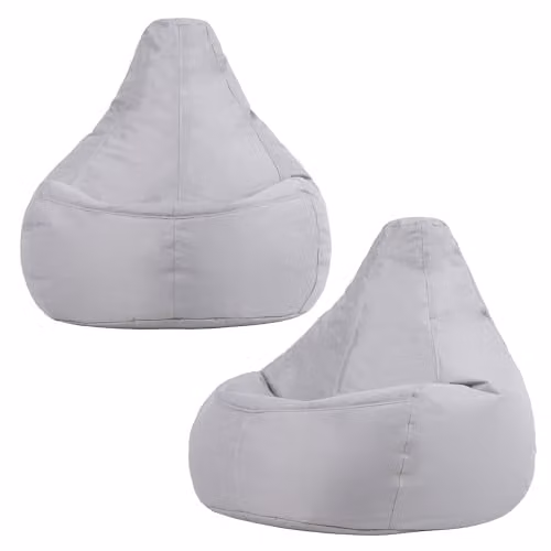 Bean Bag Bazaar 2 Pack of Grey Outdoor Bean Bags with Filling Included