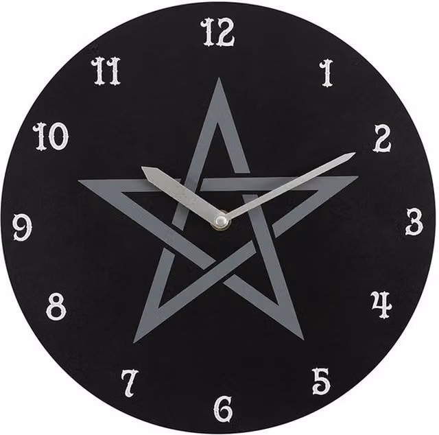 KDMK Black Geometric Star Pentagram Quartz Analog Wall Clock