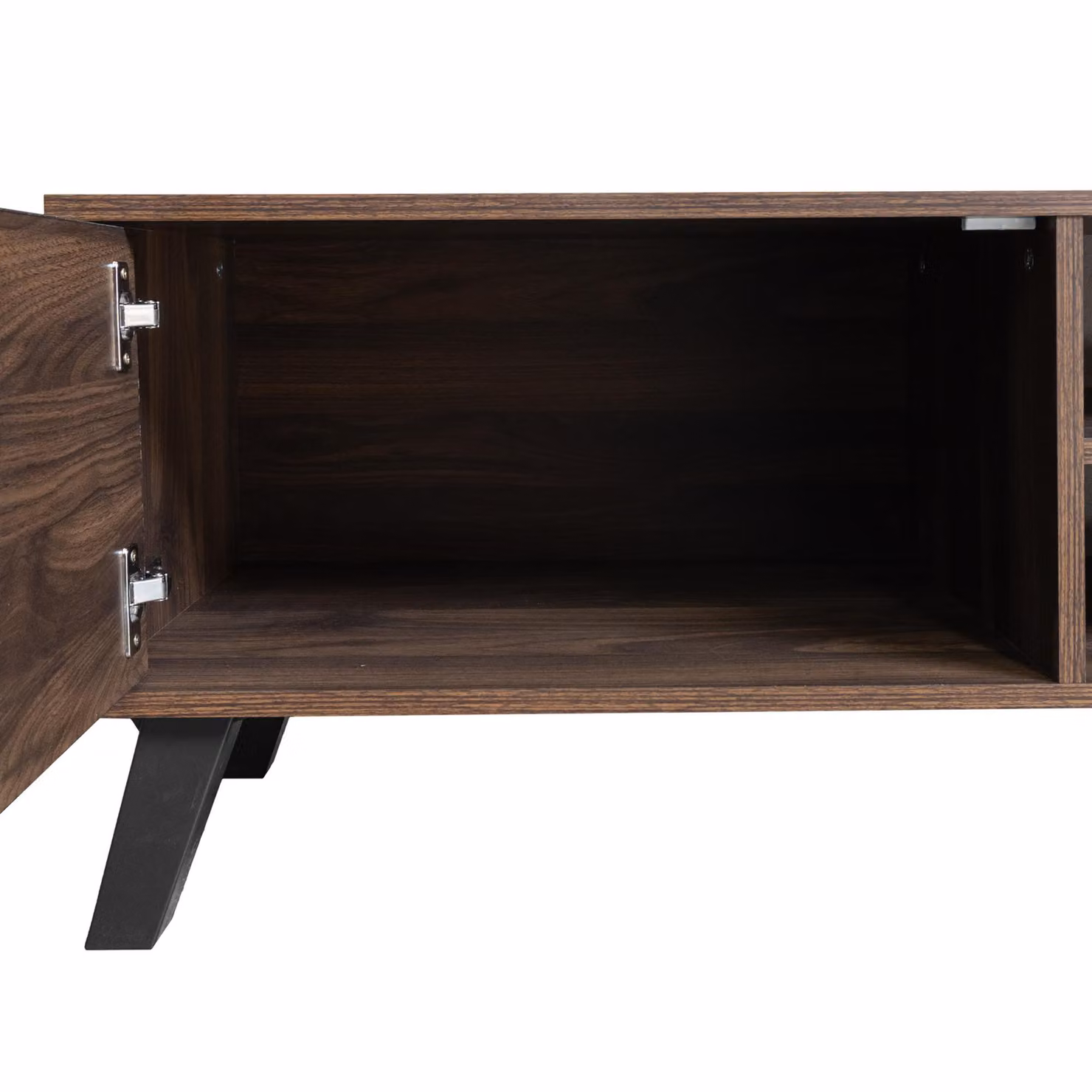 Aosom UK Modern Brown Wood TV Cabinet with 2 Doors and 2 Open Shelves, W/D/H: 160.5 x 35 x 45 cm – 4