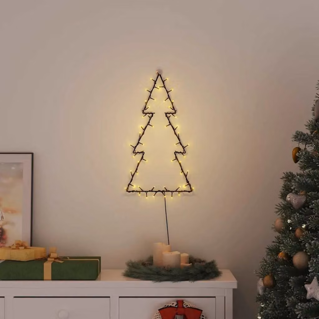 Berkfield Home Christmas Tree Silhouette LED Lights, 80 LEDs, Warm White, Black – 2