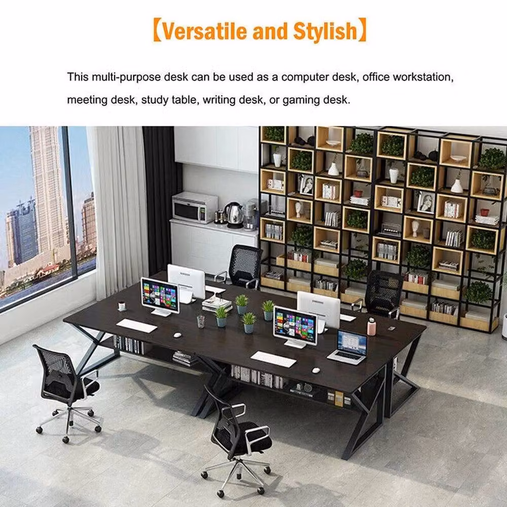 SPETLEK Black Computer Desk and Laptop Table with Metal X-Frame Design – 3