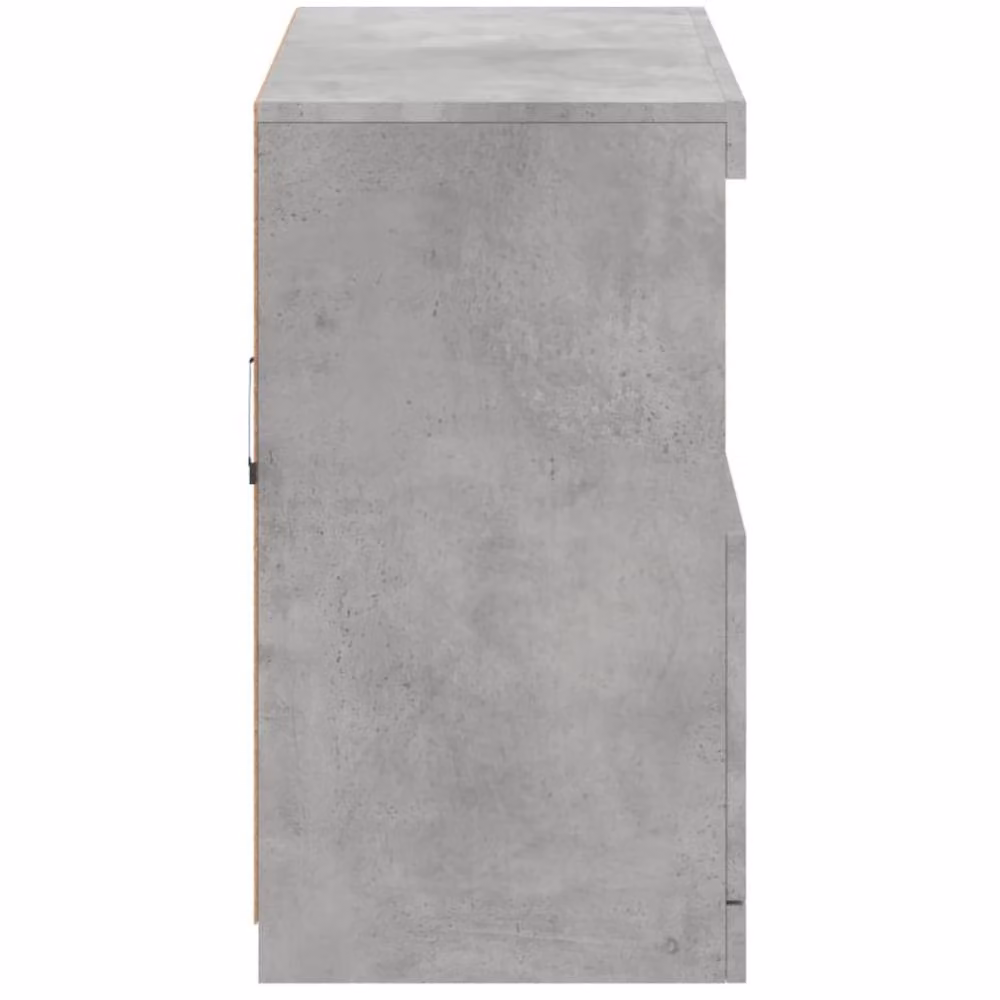 Berkfield Home Modern Sideboard with Integrated LED Lights in Concrete Grey, W/D/H: 81 x 37 x 67 cm – 3