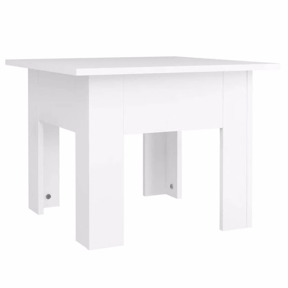 Berkfield Home Modern White Square Coffee Table in Composite Wood W/D/H: 55 x 55 x 42 cm – 2