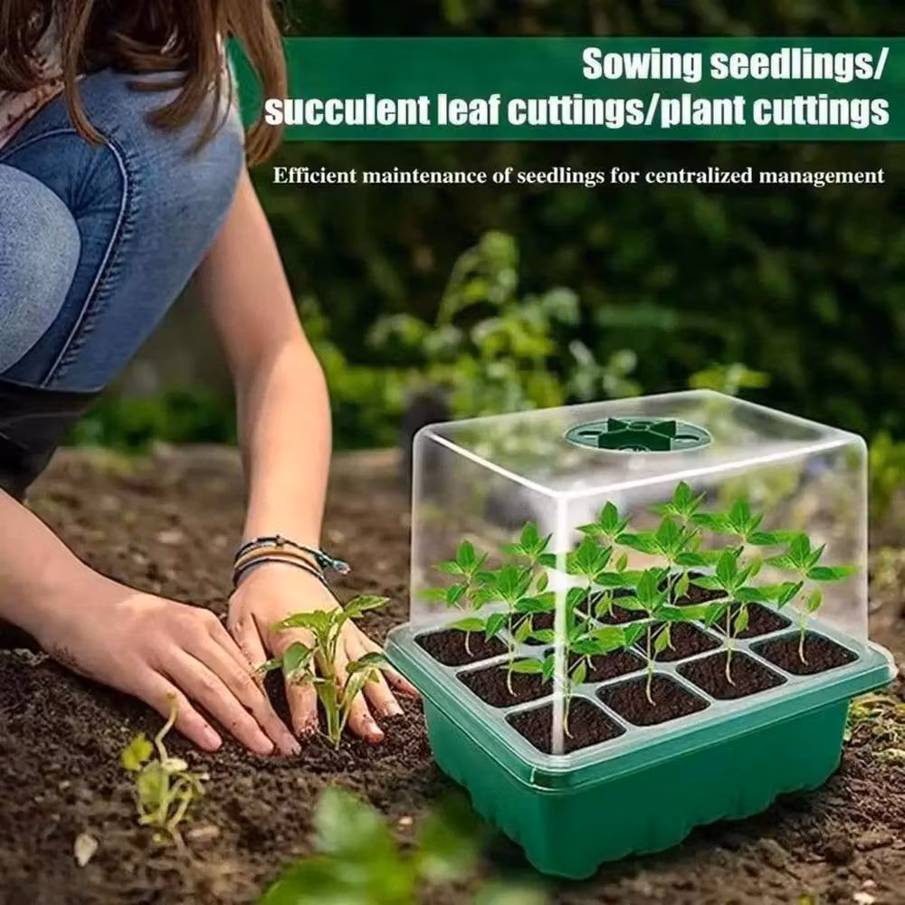 NESTLUNE Green 10 Pack Plant Seed Trays Germination Kit Growing Aid – 3