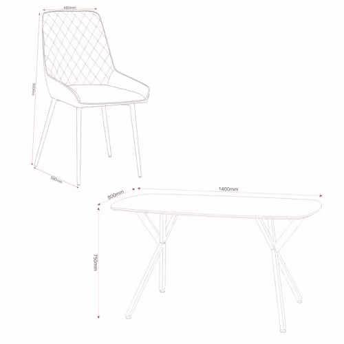 Seconique Athens Rectangular Concrete Effect Dining Table and 4 Grey Velvet Chairs Set – 2