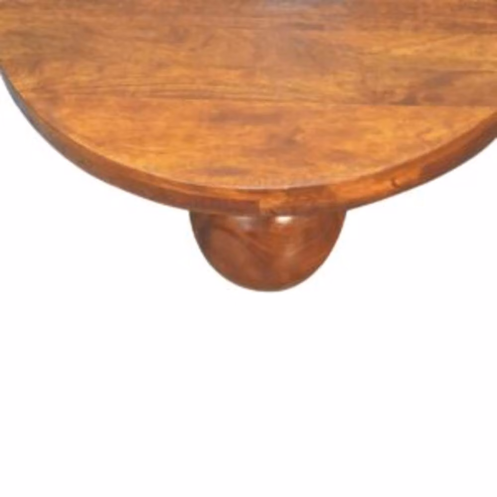 Wyld Haus Reims Round Mango Wood Coffee Table in Brown, W: 80 cm, D: 80 cm, H: 23 cm – 3