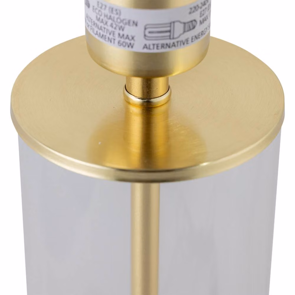 First Choice Lighting Aura Table Lamp in Satin Brass with Black Pleated Velvet Shade – 3
