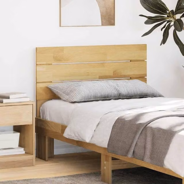 Berkfield Home Solid Oak Headboard in Brown, W: 75 cm, H: 79 cm, D: 3 cm – 1