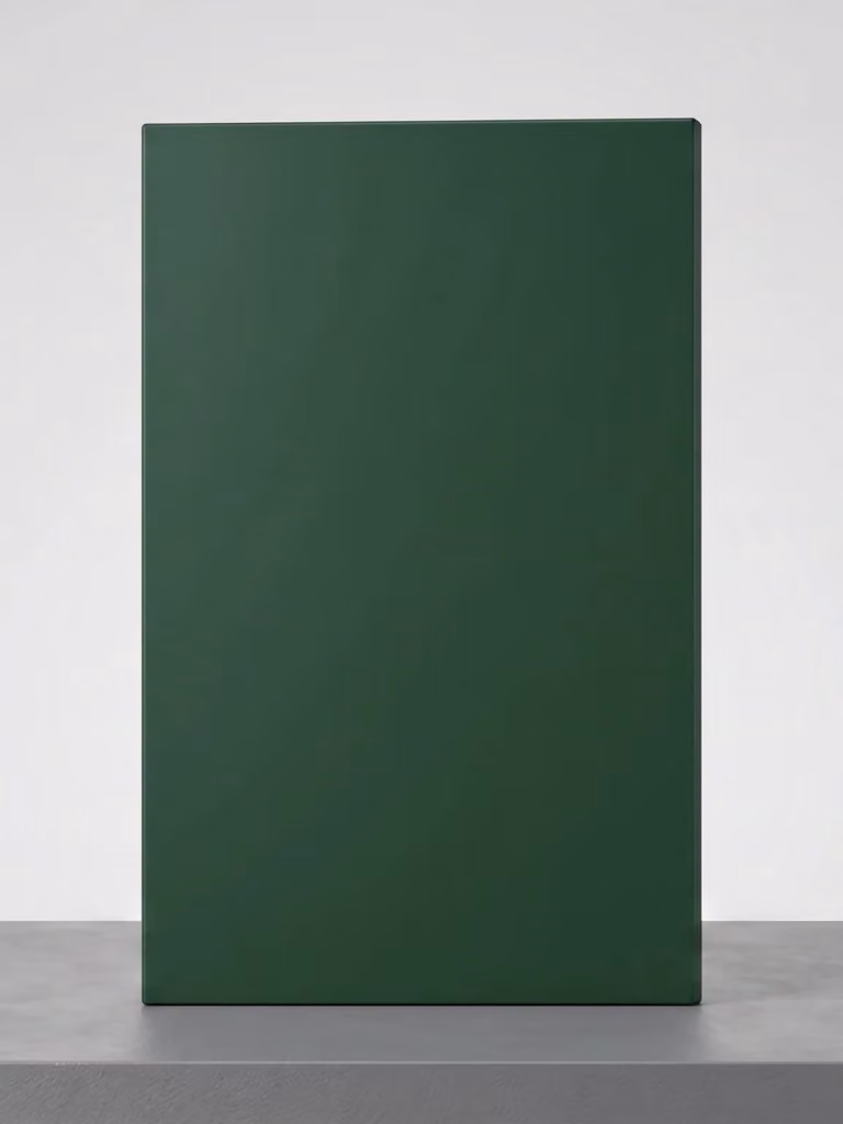 Matt Fir Green 18mm Replacement Kitchen Cabinet Door with 400mm Gola Handleless Front