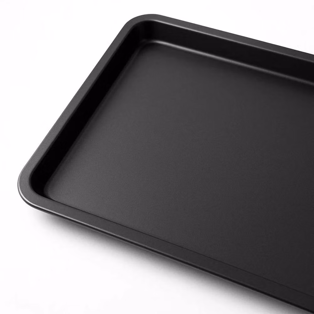 NESTLUNE Set of 3 Non-Stick Rectangular Baking Trays in Black, W: 60 cm x D: 100 cm – 3
